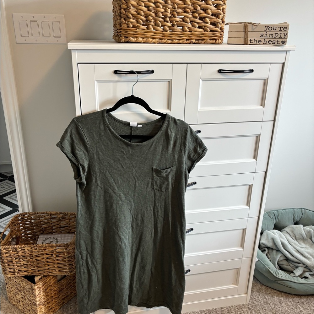 GAP Olive Green T-Shirt Dress